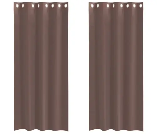 Voile Aizkari Ar Starplikām, 2 Gab., Brūni, 140X225 Cm Vidaxl