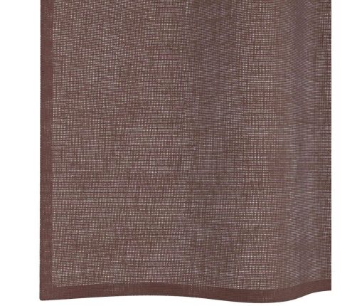 Voile Kardinad Rõngastega 2 Tk Pruun 140X225 Cm
