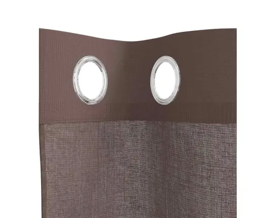 Voile Užuolaidos Su Įvorėmis, 2Vnt., Rudos Spalvos, 140X260Cm