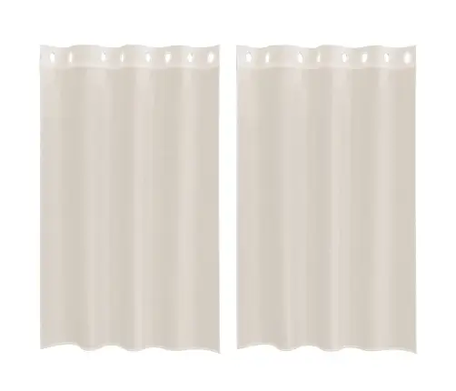 Voile Aizkari Ar Starplikām, 2 Gab., Krēmkrāsa, 140X175 Cm Vidaxl
