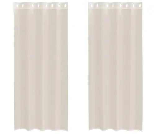 Voile Aizkari Ar Starplikām, 2 Gab., Krēmkrāsa, 140X225 Cm Vidaxl