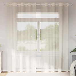 Voile Aizkari Ar Starplikām, 2 Gab., Krēmkrāsa, 140X225 Cm Vidaxl