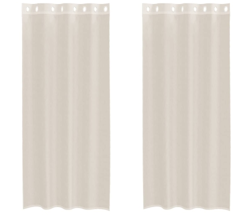 Voile Kardinad Rõngastega 2 Tk Kreem 140X245 Cm