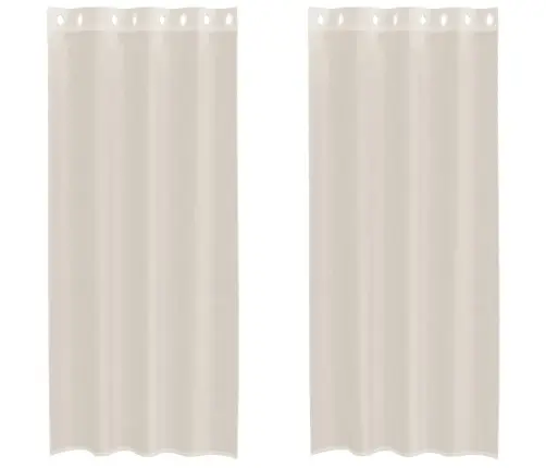 Voile Aizkari Ar Starplikām, 2 Gab., Krēmkrāsa, 140X245 Cm Vidaxl