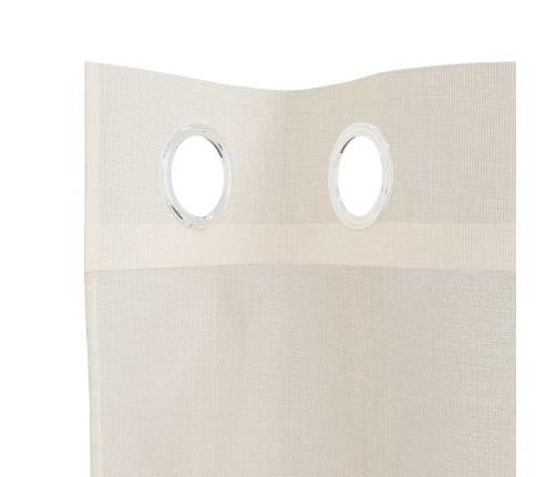 Voile Kardinad Rõngastega 2 Tk Kreem 140X245 Cm
