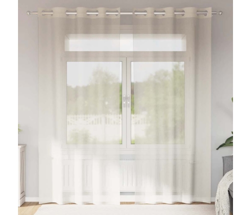 Voile Kardinad Rõngastega 2 Tk Kreem 140X245 Cm