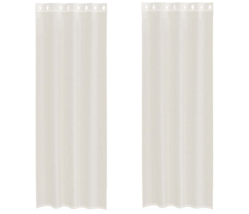 Voile Kardinad Rõngastega 2 Tk Kreem 140X260 Cm