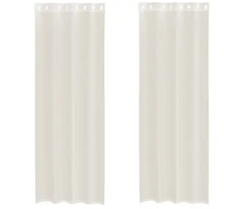 Voile Aizkari Ar Starplikām, 2 Gab., Krēmkrāsa, 140X260 Cm Vidaxl