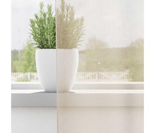 Voile Kardinad Rõngastega 2 Tk Kreem 140X260 Cm