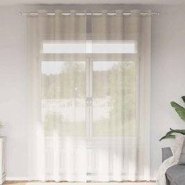 Voile Kardinad Rõngastega 2 Tk Kreem 140X260 Cm