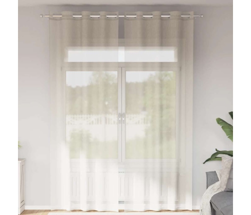 Voile Kardinad Rõngastega 2 Tk Kreem 140X260 Cm
