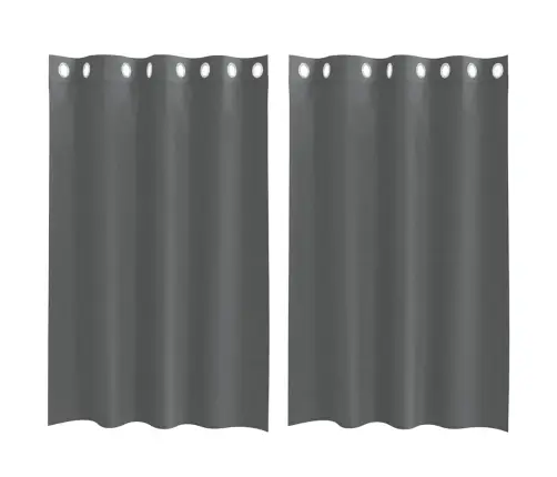 Voile Aizkari Ar Starplikām, 2 Gab., Tumši Pelēki, 140X175 Cm Vidaxl