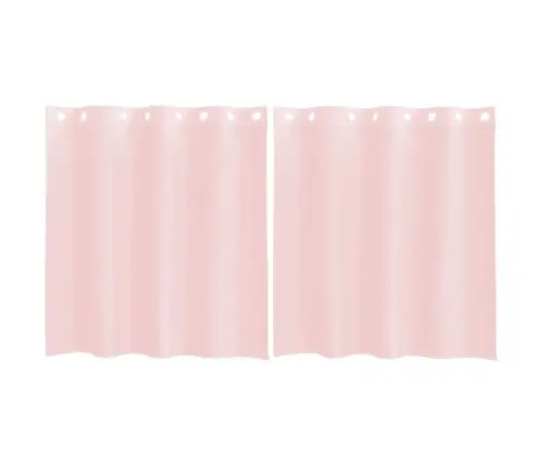 Rõngastihendiga Kardinad 2 Tk Heleroosa 140X140 Cm