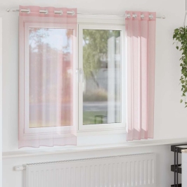 Rõngastihendiga Kardinad 2 Tk Heleroosa 140X140 Cm