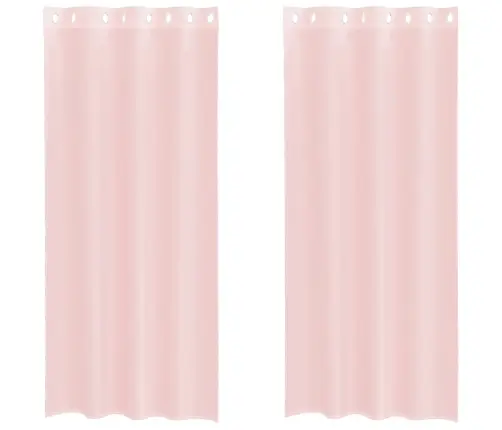 Voile Aizkari Ar Starplikām, 2 Gab., Gaiši Rozā, 140X225 Cm Vidaxl