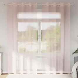 Voile Aizkari Ar Starplikām, 2 Gab., Gaiši Rozā, 140X225 Cm Vidaxl