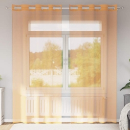 Voile Aizkari Ar Starplikām, 2 Gab., Oranži, 140X245 Cm Vidaxl