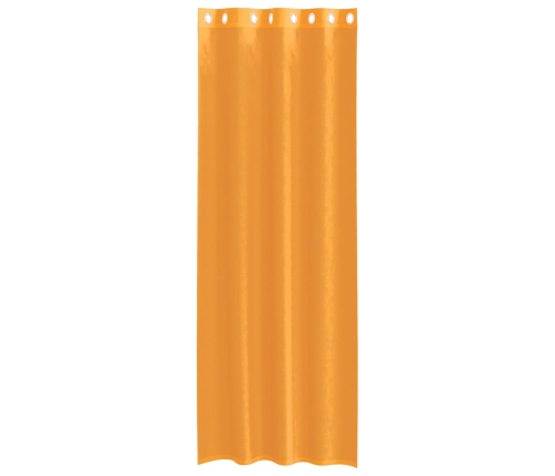 Voile Kardinad Rõngastihendiga 2 Tk Oranž 140X260 Cm