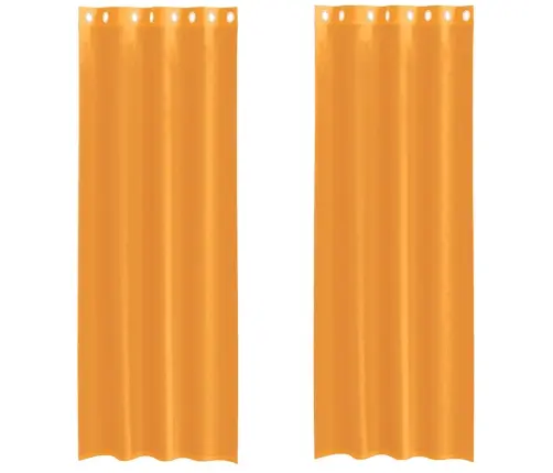Voile Aizkari Ar Starplikām, 2 Gab., Oranži, 140X300 Cm Vidaxl