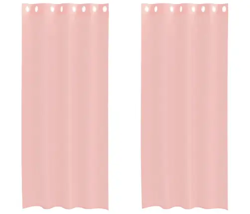 Voile Aizkari Ar Starplikām, 2 Gab., Rozā, 140X245 Cm Vidaxl