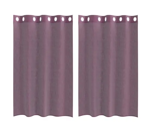 Voile Aizkari Ar Starplikām, 2 Gab., Violeti, 140X175 Cm Vidaxl