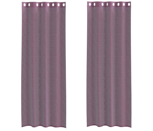 Voile Aizkari Ar Starplikām, 2 Gab., Violeti, 140X300 Cm Vidaxl