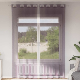 Voile Aizkari Ar Starplikām, 2 Gab., Violeti, 140X300 Cm Vidaxl