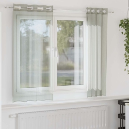 Rõngastihendiga Kardinad 2 Tk Helehall 140X140 Cm