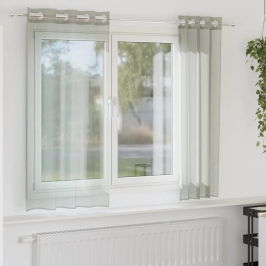Rõngastihendiga Kardinad 2 Tk Helehall 140X175 Cm