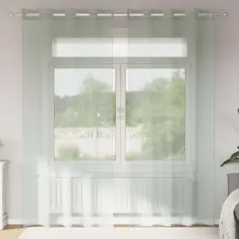 Voile Užuolaidos Su Įvorėmis, 2Vnt., Šviesiai Pilkas, 140X225Cm