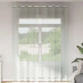 Voile Aizkari Ar Starplikām, 2 Gab., Gaiši Pelēki, 140X300 Cm Vidaxl