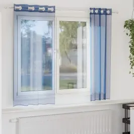 Voile Aizkari Ar Starplikām, 2 Gab., Koši Zili Vidaxl