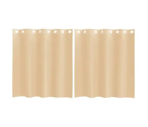 Voile Aizkari Ar Starplikām, 2 Gab., Smilšu Krāsa Vidaxl