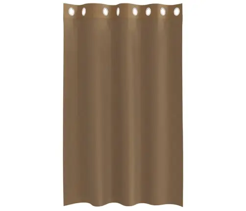 Voile Kardinad Koos Rõngastihenditega 2 Tk Helepruun