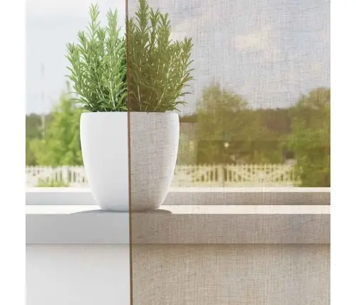 Voile Užuolaidos Su Įvorėmis, 2Vnt., Šviesiai Rudos Spalvos