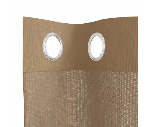 Voile Užuolaidos Su Įvorėmis, 2Vnt., Šviesiai Rudos Spalvos