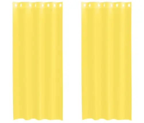 Voile Aizkari Ar Starplikām, 2 Gab., Dzelteni Vidaxl