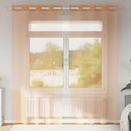 Voile Užuolaidos Su Įvorėmis, 2Vnt., Terakota Spalvos