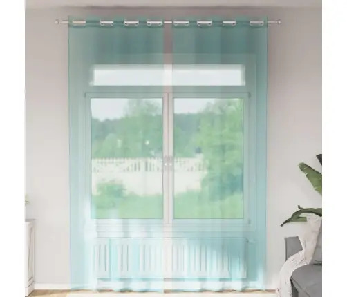 Voile Užuolaidos Su Įvorėmis, 2Vnt., Turkio Spalvos