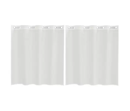 Voile Aizkari Ar Starplikām, 2 Gab., Balti Vidaxl