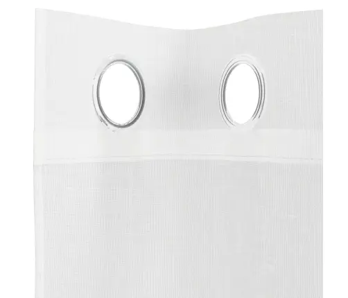 Voile Kardinad Koos Rõngastihenditega 2 Tk Valge