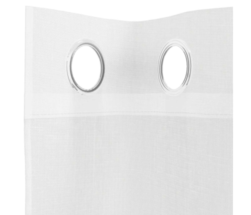 Voile Kardinad Koos Rõngastihenditega 2 Tk Valge