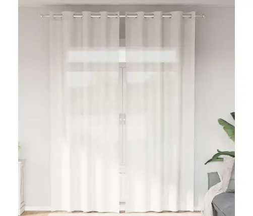 Voile Aizkari Ar Starplikām, 2 Gab., Balti Vidaxl
