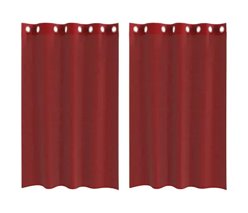 Voile Aizkari Ar Starplikām, 2 Gab., Vīnsarkani Vidaxl