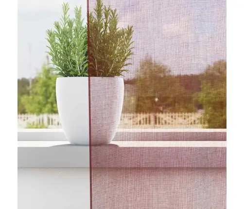 Voile Kardinad Koos Rõngastega 2 Tk Wine Red