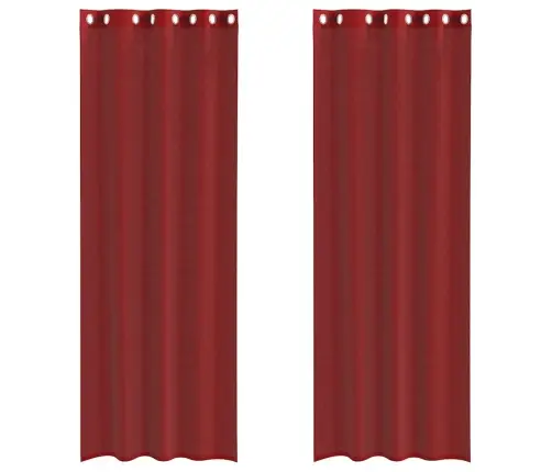 Voile Kardinad Koos Rõngastega 2 Tk Wine Red