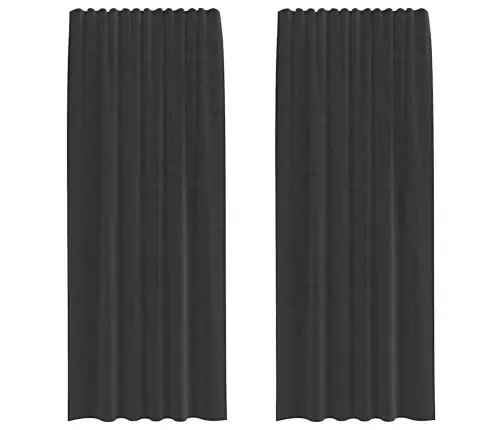 Voile Aizkari Ar Stieņu Kabatām, 2 Gab., Melni Vidaxl Voile Aizkari Ar Stieņu Kabatām, 2 Gab., Melni Vidaxl