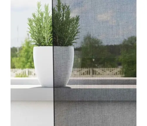 Voile Aizkari Ar Stieņu Kabatām, 2 Gab., Melni Vidaxl