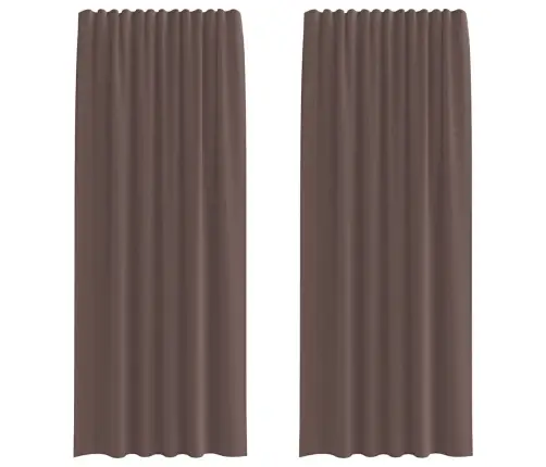 Voile Aizkari Ar Stieņu Kabatām, 2 Gab., Brūni Vidaxl