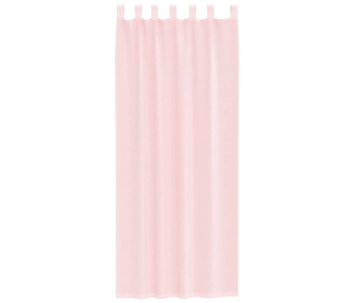 Voile Kardinad Varrastega Taskutega 2 Tk Heleroosa